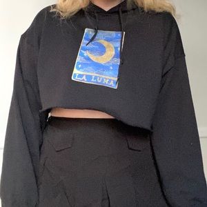 “La Luna” Tarot Card Cropped Hoodie ✨🔮💫